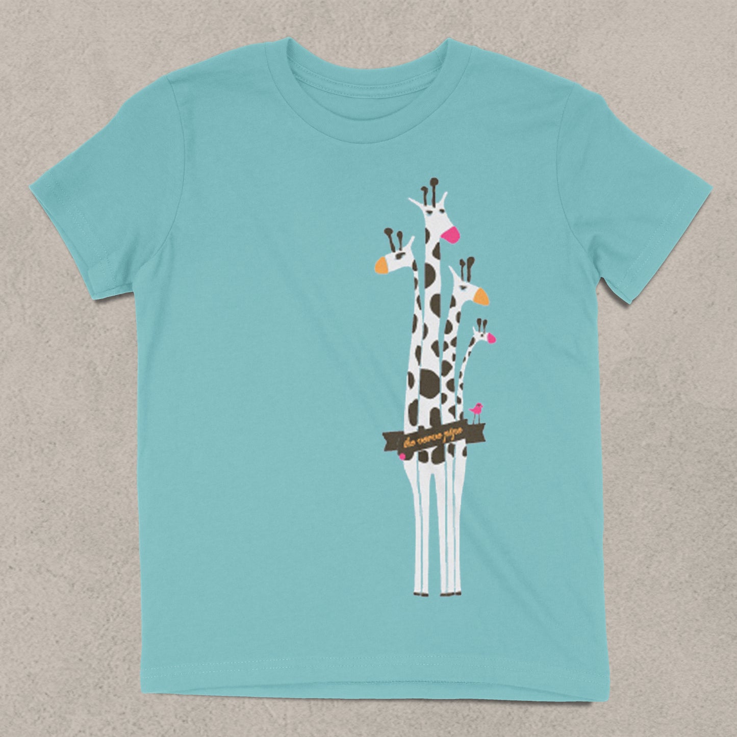 Kid's Giraffe T-Shirt (Light Aqua)