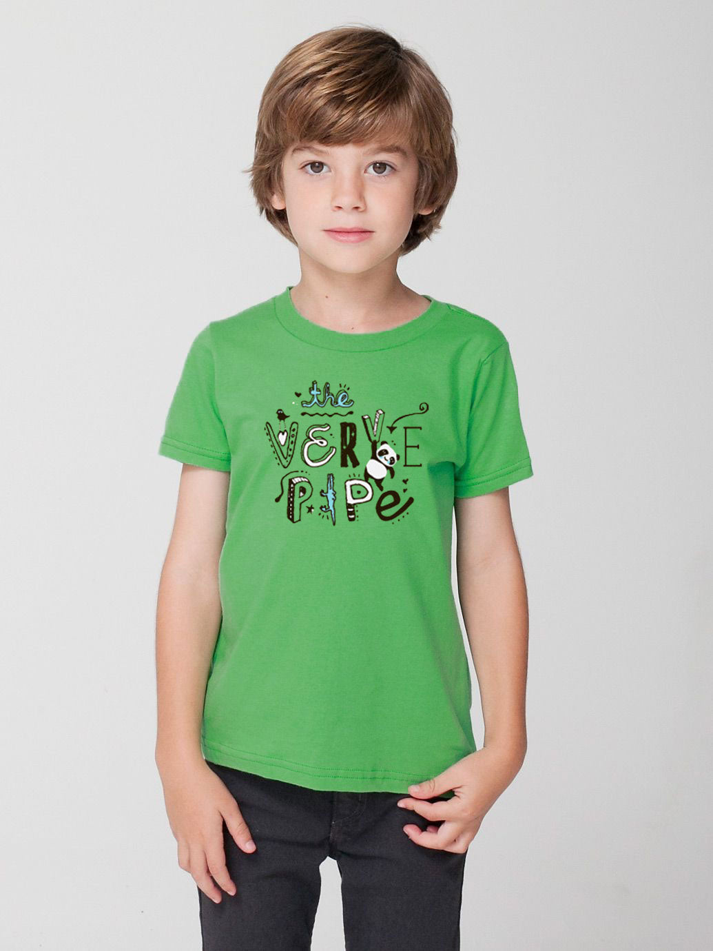 Kid's Hanging Panda T-Shirt (Grass)