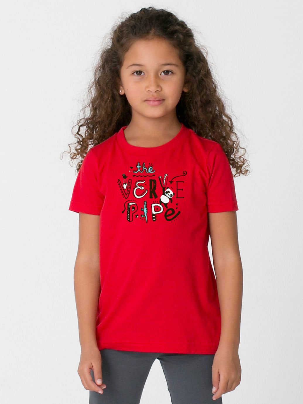Kid's Hanging Panda T-Shirt (Red)